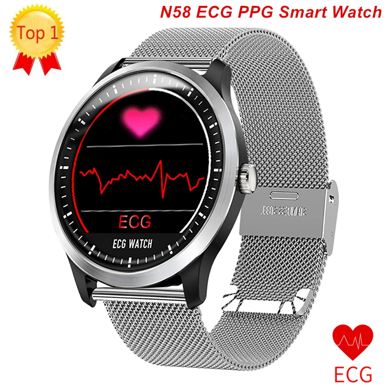 Новинка N58 ECG PPG Смарт часы мужские электрокардиограф Дисплей женские пульсометр