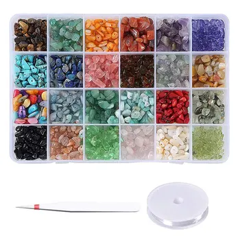 

Stone Beads Natural Gemstone Beads Irregular Chips Stones Crushed Chunked Crystal Pieces Loose Beads for Jewelry Making