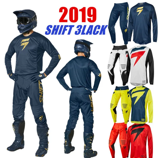 

Shift 3lack Mx Jersey And Pant Top ATV BMX Motocross Combo Racing Dirt Bike Suit 4 Color Motorcycle Clothing sets