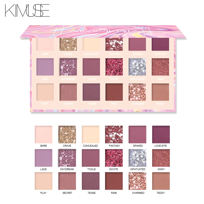 KIMUSE Rose Glitter Nude Eye Shadow Palette 18 Colors Fritillaria Powder Matte Pigment Long Lasting Waterproof 1 KIMUSE Rose Glitter Nude Eye Shadow Palette 18 Colors Fritillaria Powder Matte Pigment Long Lasting Waterproof 5