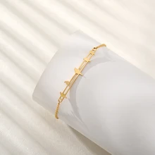 Нержавеющая сталь Птица на ветке браслеты с подвесками для женщин ювелирные изделия розовое золото серебро звено цепи Pulseira Masculina