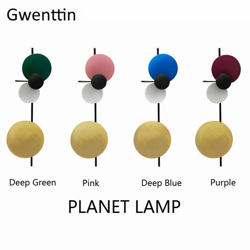 

Denmark Planet Wall Lamp DIY Moon Sconce Modern Ring Round Led Mirror Light Bedroom Bathroom Home Loft Decor Fixtures Luminaire
