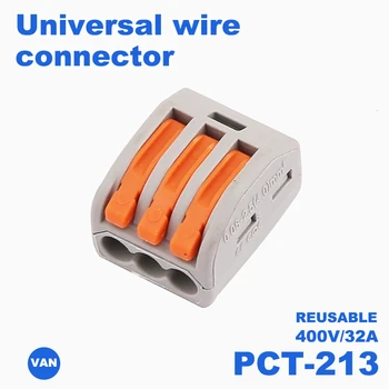 

PTC-213 1/10/20/100Pcs Type PTC-212/213/214 Crimp Terminals Fast Wire Connector SPL-2 SPL-3 Terminal Block With Lever