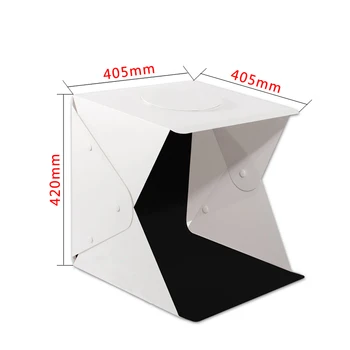 

2 LED Folding Lightbox 40cm Mini Photography Studio Diffuse Soft Box Lightbox Photography Black White Background Kit Light box