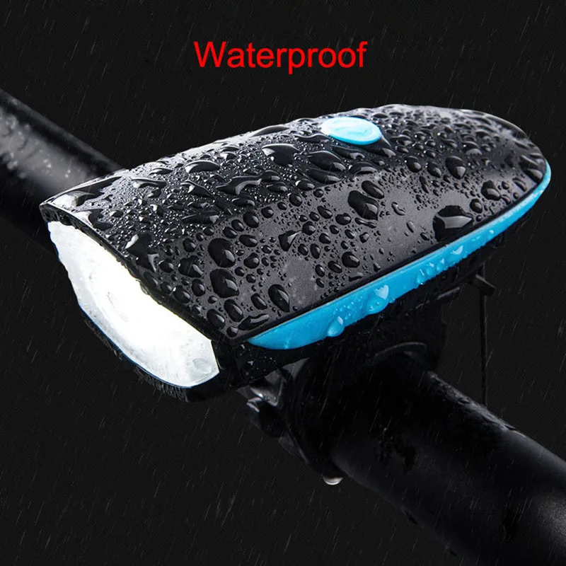 USB ReChargeable Bicycle Bell Flashlight Bike Horn Light Headlight Cycling Multifunction Ultra Bright Electric Loud Horn Bell