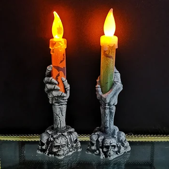 

LED Electronic Ghost Candle Light Battery Operated Halloween Party Decor Prop YJS Dropship