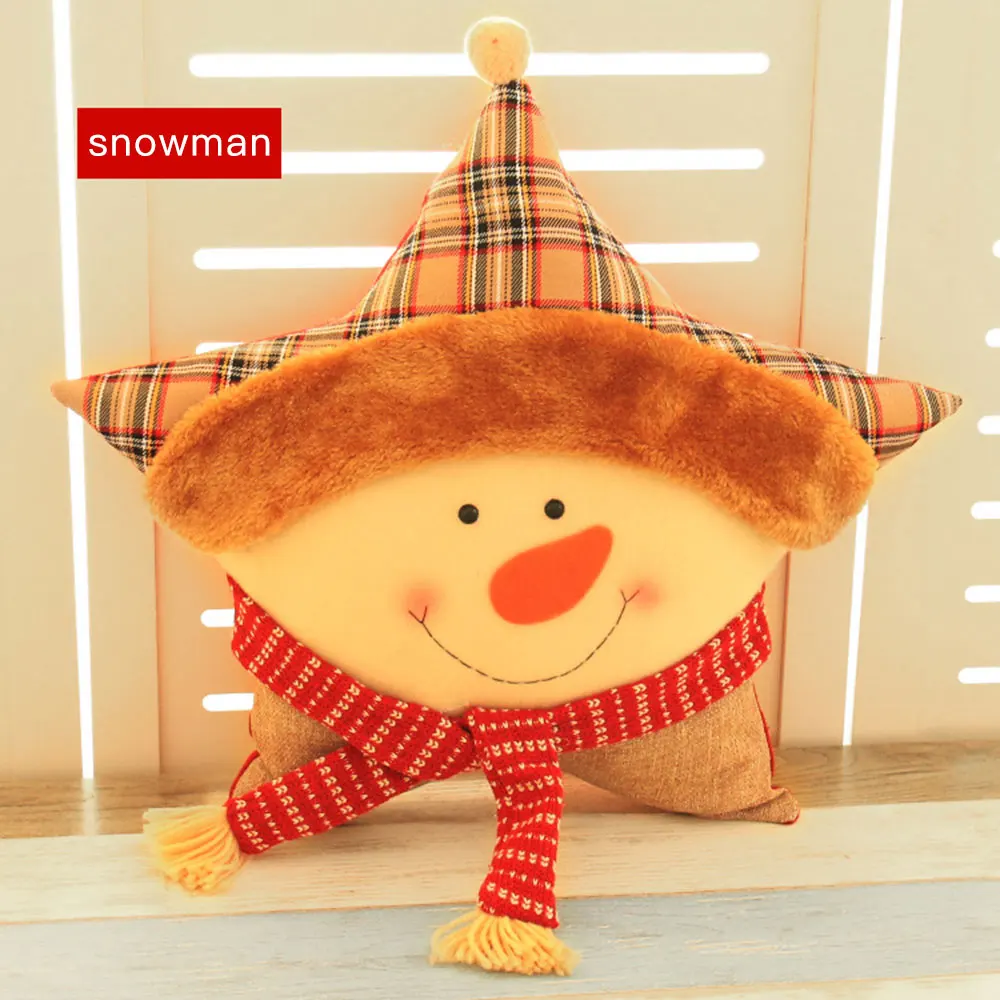 Sofa Pillow 1pcs Pillows Five-Pointed Gifts Christmas Gift Non-Woven Surface Flexible Decorative Xmas Cover Fashion Decoration