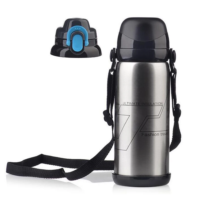 800ML Vacuum Flask Thermoses 5 Color Stainless Steel Insulated Thermos Bottle Sport Travel thermos bottle Water cup - Цвет: sliver