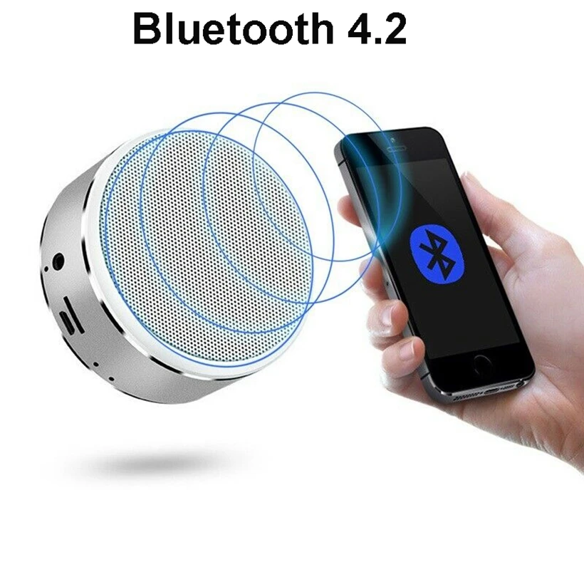 Портативный мини-динамик Bluetooth, сабвуфер из алюминиевого сплава, музыкальный 3D объемный громкоговоритель, 800 мАч, микрофон для TF карты, 3,5 мм, AUX FM