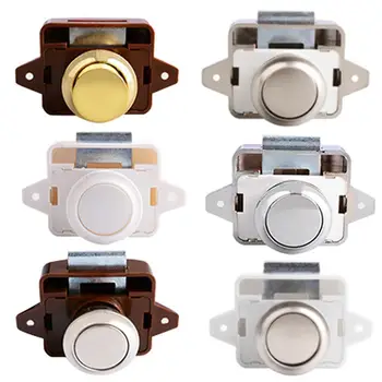 

Mini Push Lock Button Catch Lock Cupboard Door Knob Cabinet Motorhome Push Camper Drawer Caravan RV Latch A5J3