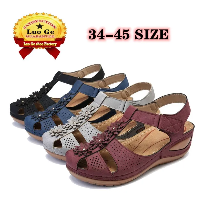 Летние тапочки на мягкой подошве Baotou Крюк и петля женская обувь размера плюс
