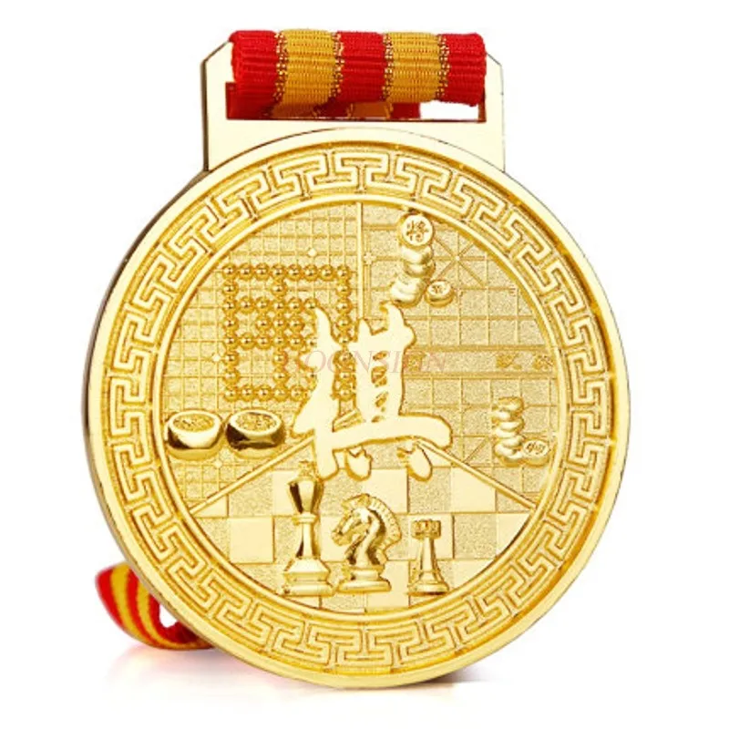 Go Medal Children's Beginner Backgammon Othello Adult Learning Competition Medal Gold Silver Bronze Crown Asian Season