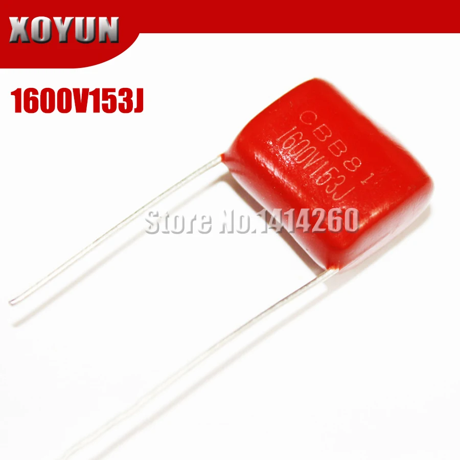 10 шт. CBB 1600V153J 1600V15NF 153J 1600V 0,015 мкФ шаг 15 мм CBB полипропиленовый пленочный конденсатор с алюминиевой крышкой