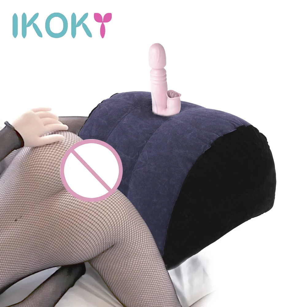 IKOKY Flocking Inflatable Sex Aid Pillow Sex Toy For Women Masturbation Position Cushion Furniture Adult Games Adult Product