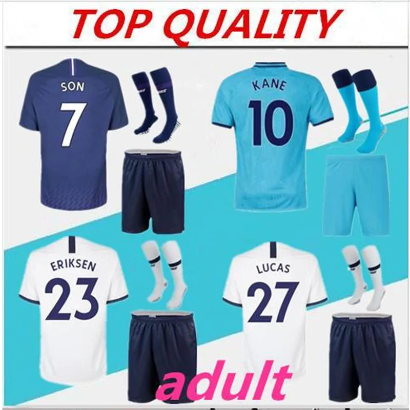 19 20 Tottenham Футбольная Футболка ERIKSEN DAVIES ROSE VERTONGHEN SON KANE DELE NDOMBELE комплект для взрослых+ носки футболка Tottenham