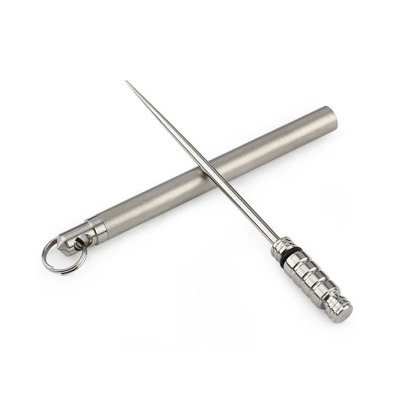 

Titanium Outdoor Edc Toothpick Bottle Fruit Fork Camping Tool Toothpick-Holder
