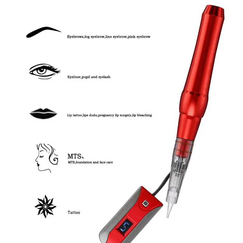 Перманентная машинка для перманентного макияжа бровей татуировки микропигментации инструмент для бровей подводка для глаз губ макияж Полупостоянный красота - Цвет: RED