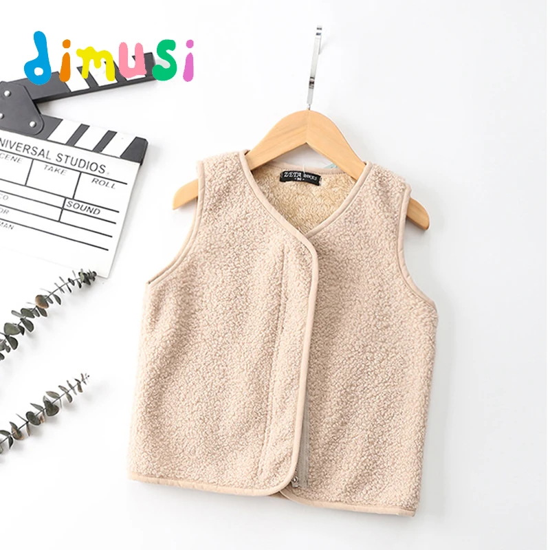  DIMUSi Winter Girl's Casual Vest Jackets Children Outwear Warm Sleeveless Jackets Baby Kids Polar F