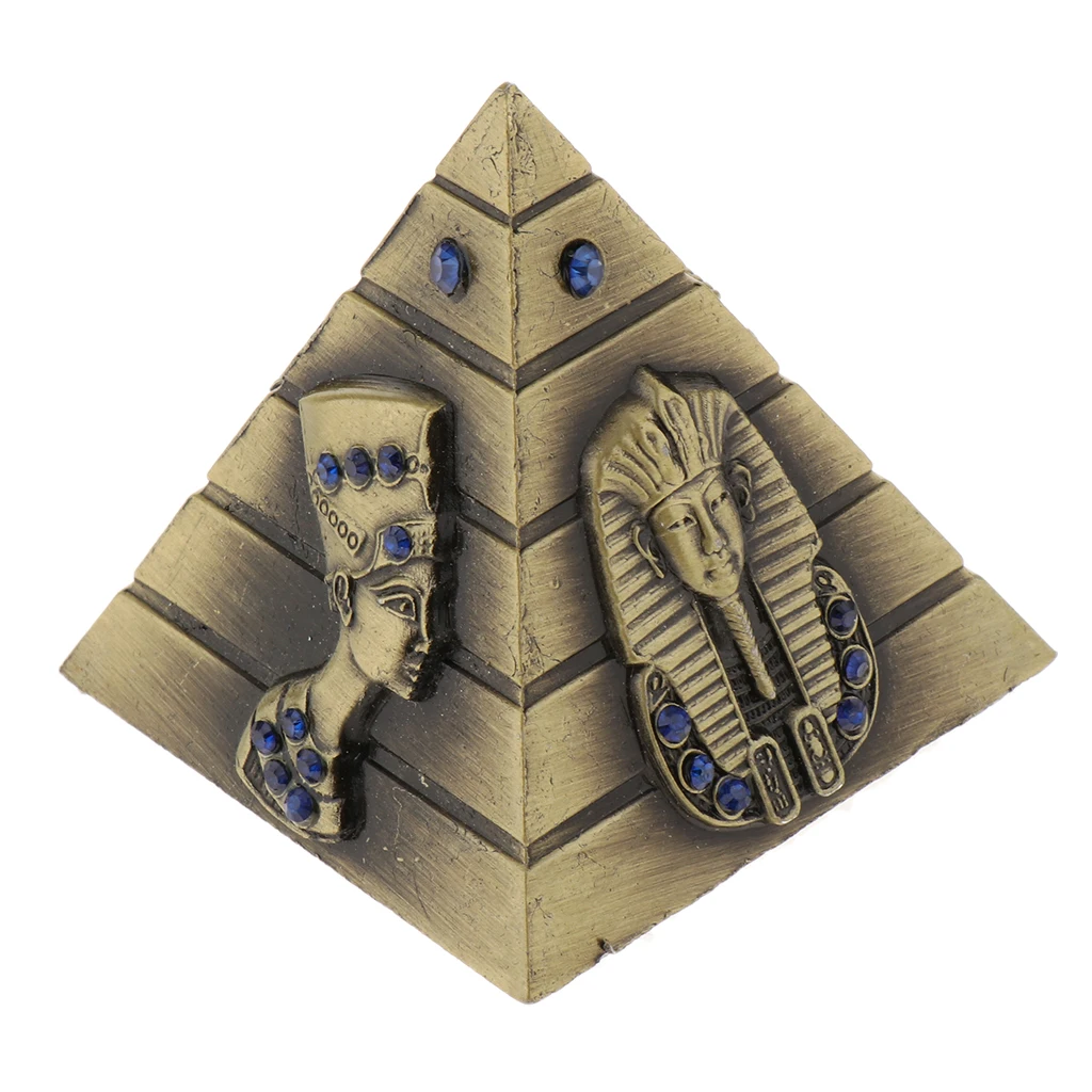 Vintage Metal Egyptian Pyramids Building Model Pyramid Statues Home Desktop Decoration Office Cafe Ornaments Travelling Souvenir