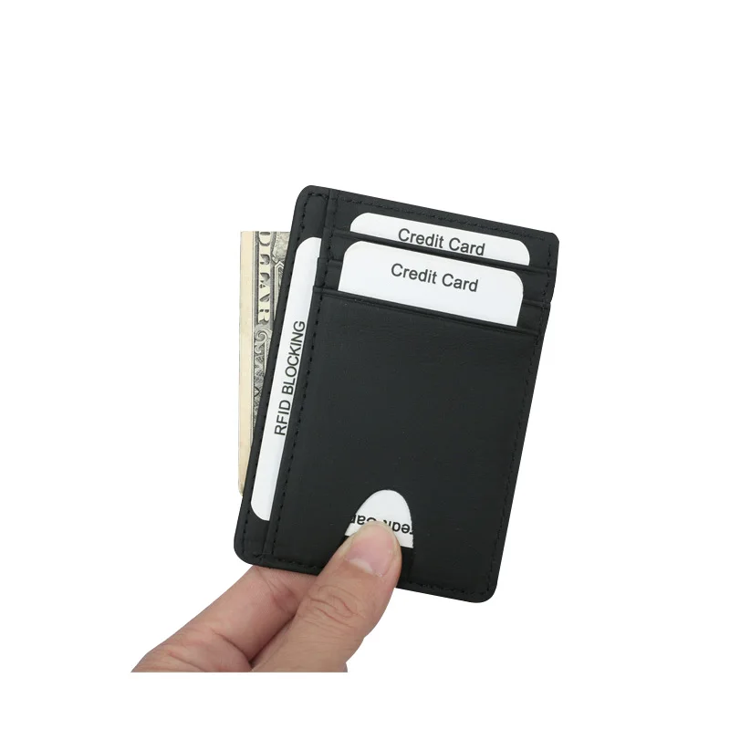 Кошелек мужской из углеродного волокна с Rfid защитой тонкий черный|Кошельки| |