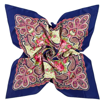 

100cm Square Scarf Travel scarf Hair Tie Women Elegant Head Silk Scarves Shawl Wrap Ladies Bandanna Muffler Foulard B271