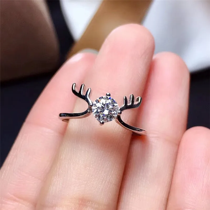 Leechee 925 Sterling Silver Anello Di Moissanite 0.5Ct Lab Diamante Testo Passato Con Il Certificato Per Le Donne Festa Di Anniversario Di Matrimonio