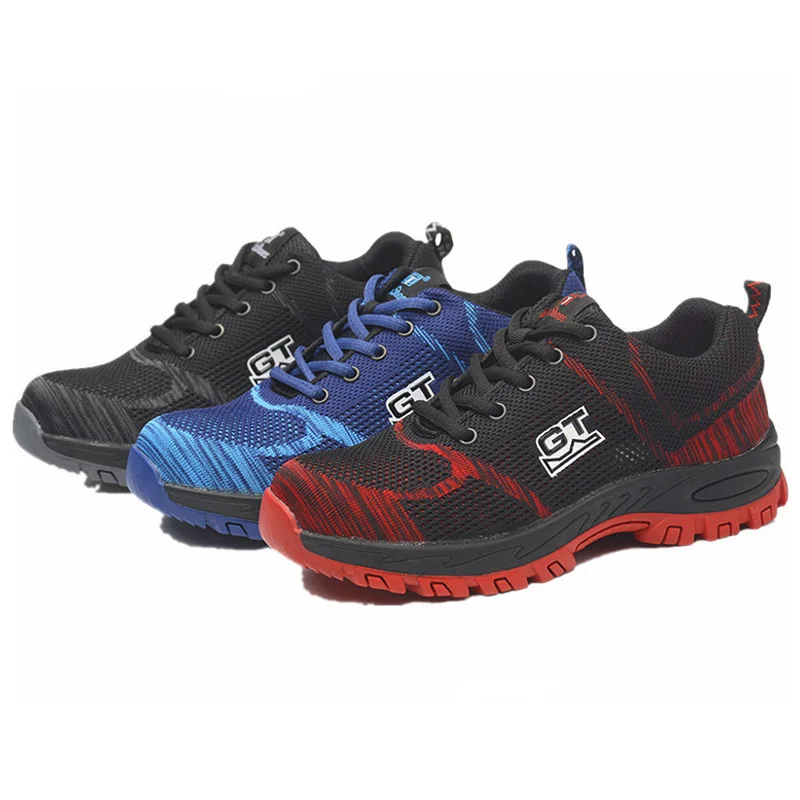 High Quality Steel Toe Safety Shoes Mens Work Safety Shoes Unisex Breathable Air Mesh Work Shoes Plus Size 37-58 Rubber