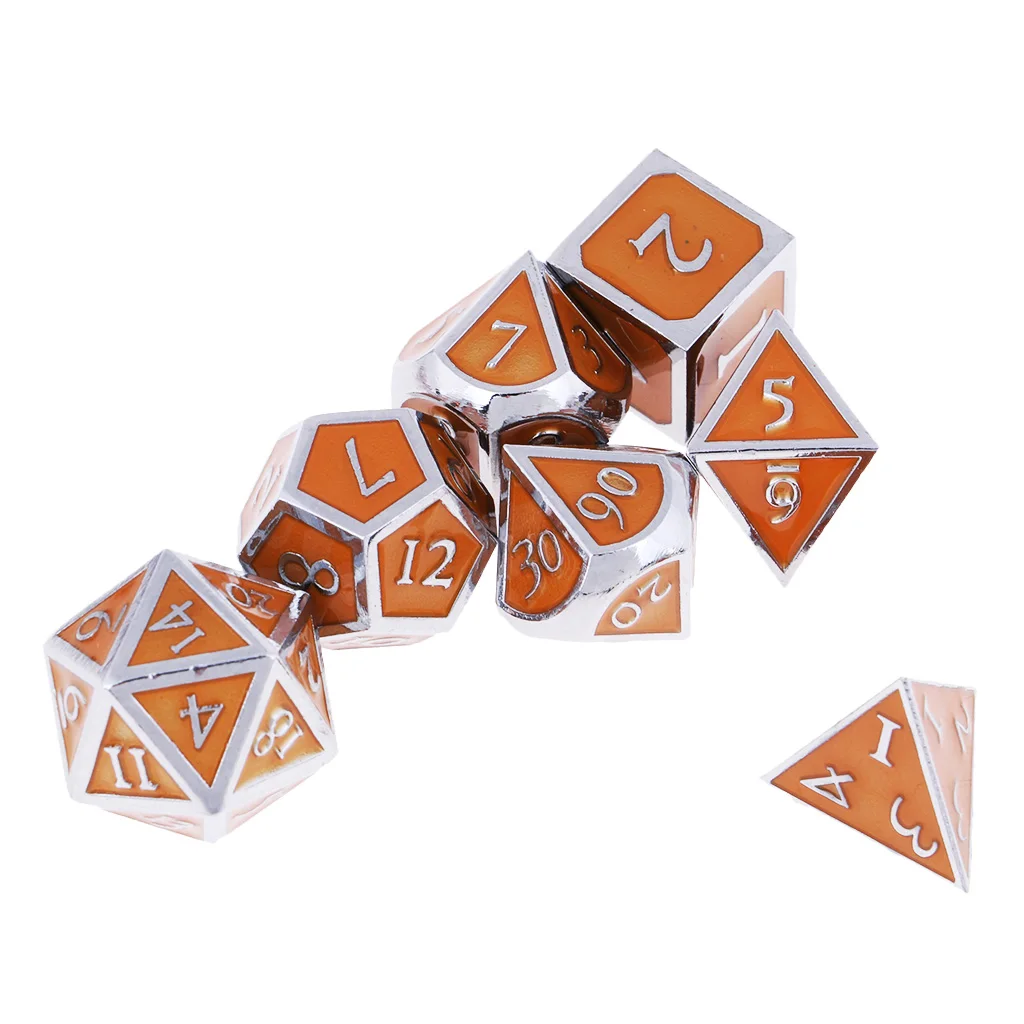 Board Gaming Dices Set of 7 Dice Poly Polyhedral Dice D4 D6 D8 D10 D12 D20 for Role Cup Player 
