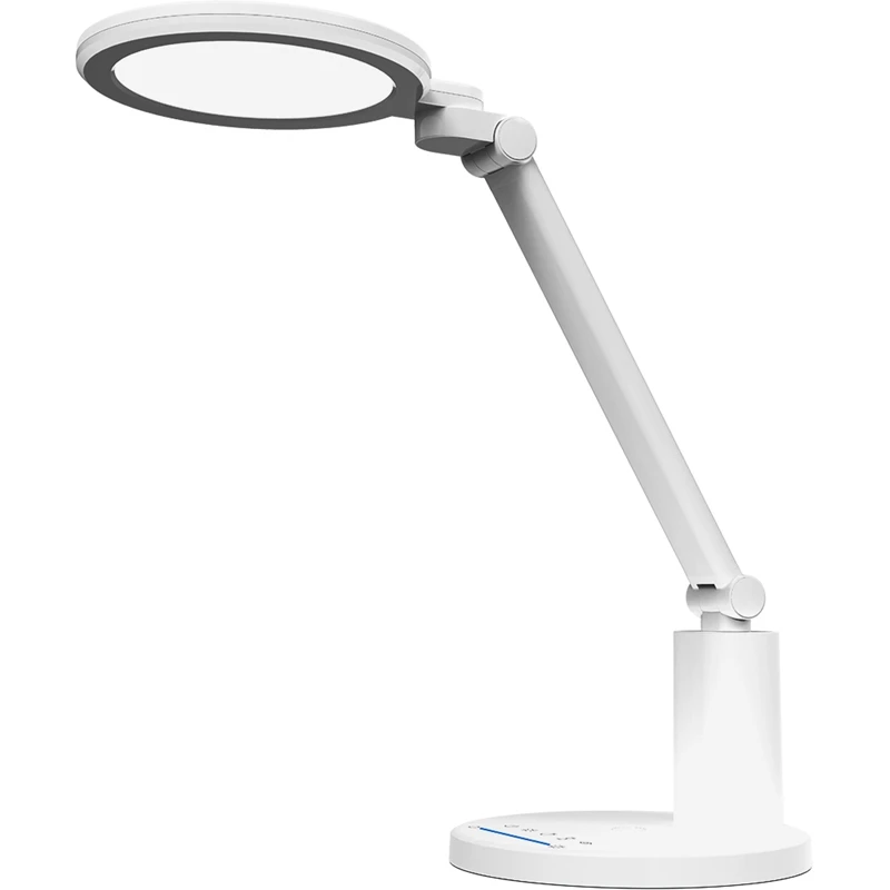 

LED Desk Lamp Press Dimmable Table Lamp with Mirror Wireless Charger Eye Caring Bedside Lamp 3 Color Modes & 6 Brightness Timer