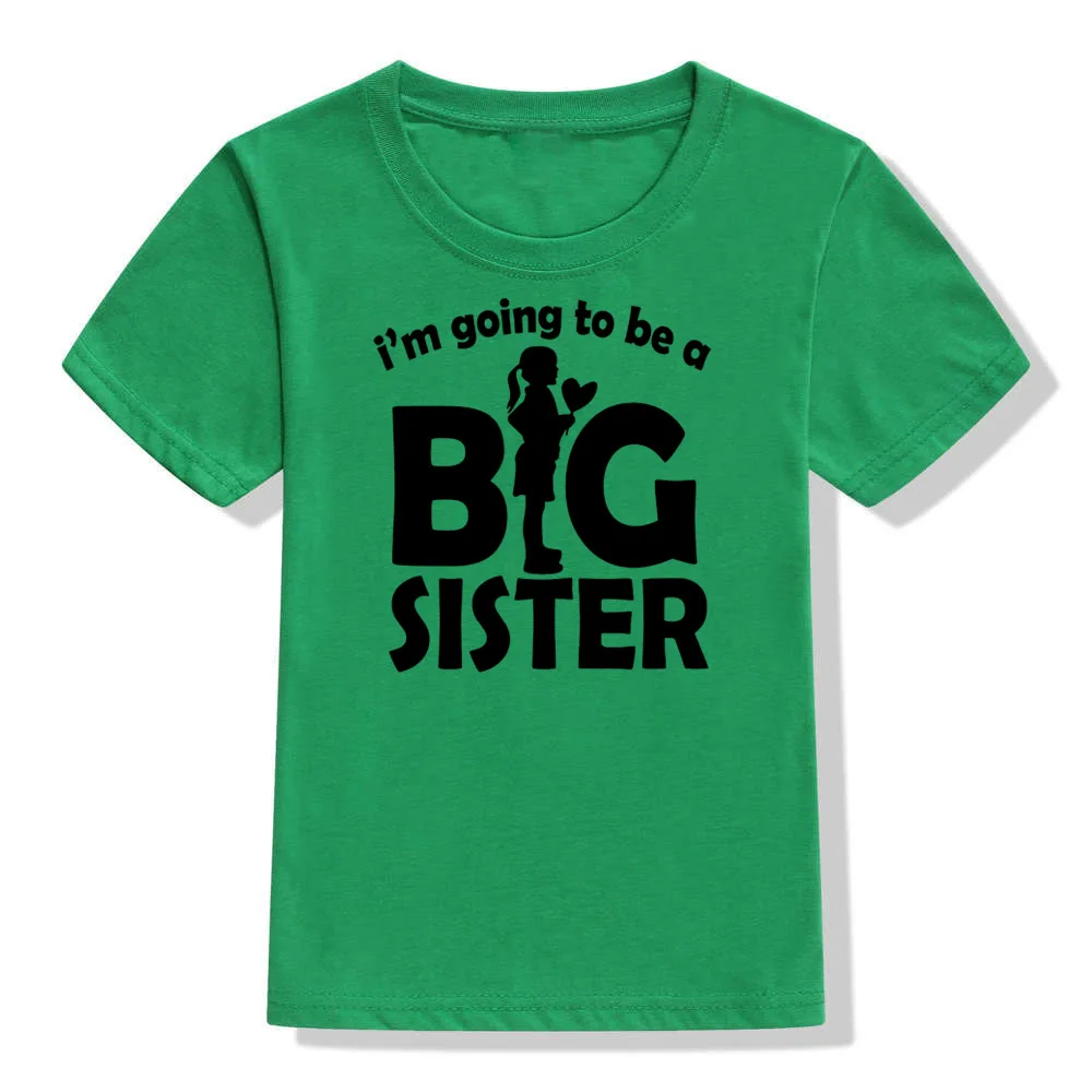 Забавная детская футболка с короткими рукавами и надписью «I'm Going To Be A Big Sister» для девочек футболки для крупных девочек модные повседневные футболки для малышей, топы - Цвет: KU28-KSTGN-