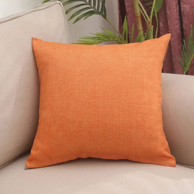Plain Linen Throw Pillow Cover Home Decorative Pillowcase for Sofa Cafe Modern Solid Color Cushion Cover Square Pillow Case 5