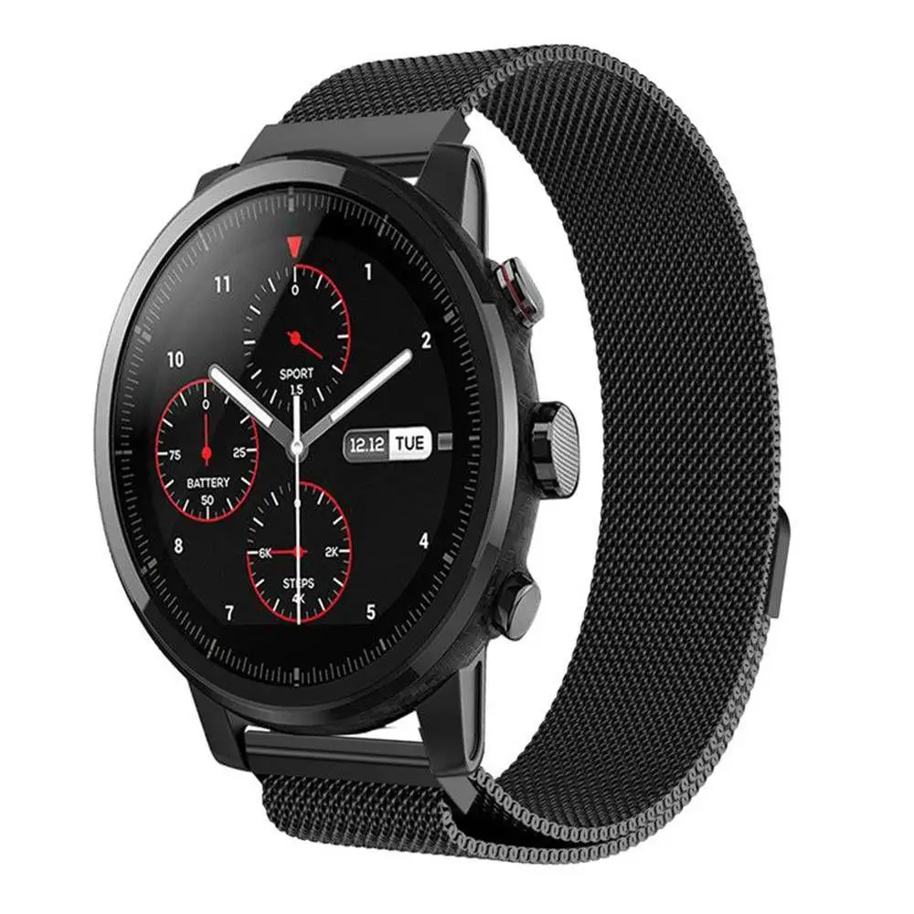 Ремешок для часов 22 мм Huami Amazfit Stratos 2/2S металлический ремешок для часов Миланский магнитный ремешок на присоске