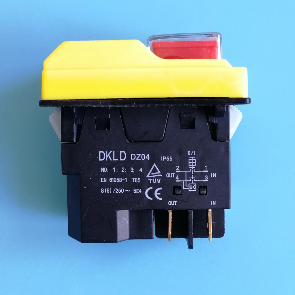 Interruptores de Botão Eletromagnéticos Impermeáveis on Off Start Stop Switch para Retificadora Pinos Dkld Dz04 250vac 86a