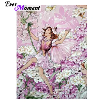 

Ever Moment New Products DIY Diamond Mosaic Full Painting 5D Rhinestone Flower Fairy Pink Tone Art Craft Home Decor 5L960