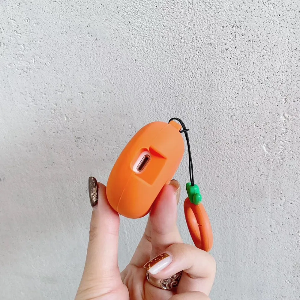 Чехол для AirPods pro 3 с мультяшными морковками, чехол для наушников s для Apple Airpods 2 1, забавная Защитная крышка с кольцом на палец