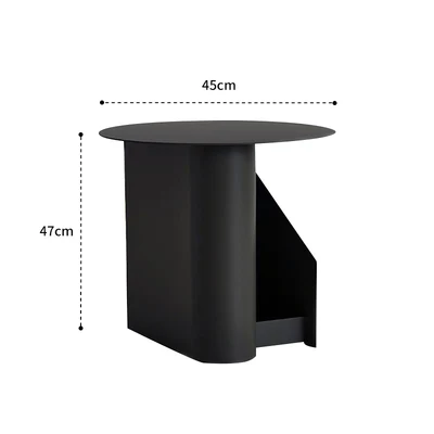Скандинавская гостиная круглый из кованого железа стол для хранения журнальный столик домашний простой столик Повседневный Маленький журнальный столик - Цвет: black