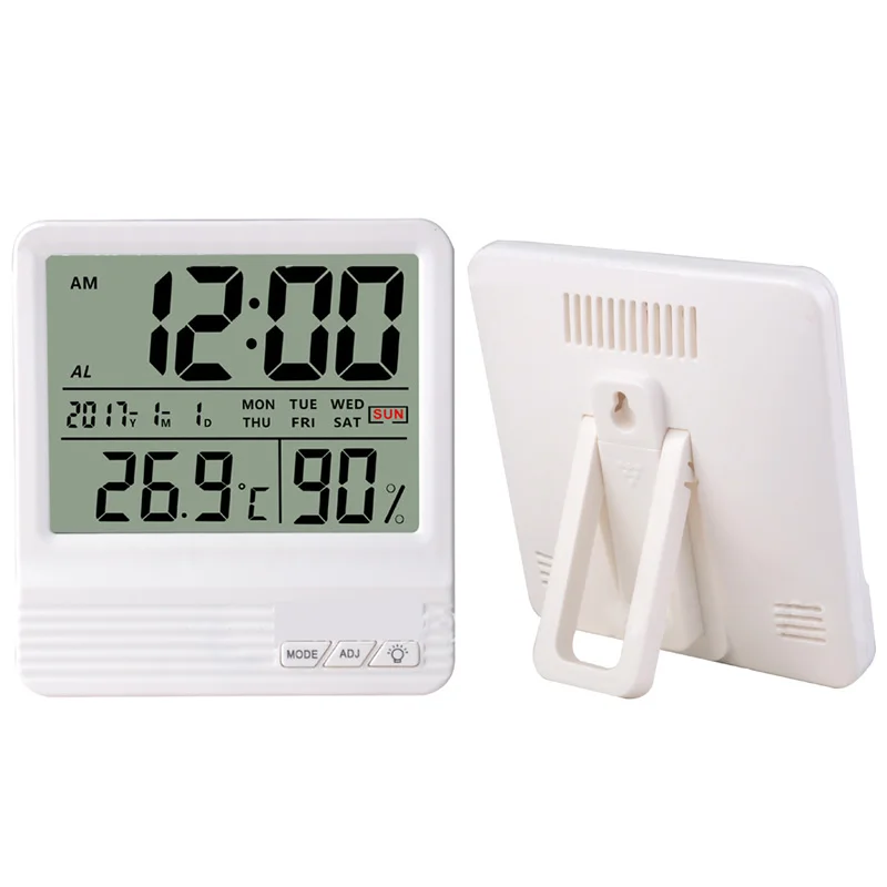 1 шт. Цифровой термометр гигрометр Измеритель температуры и влажности в помещении монитор даты и времени дисплей таймер функция предупреждения