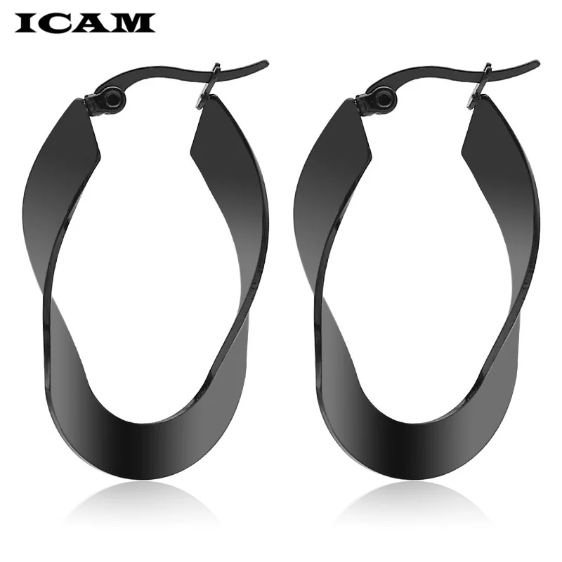 ICAM, новые серьги в стиле хип-хоп, серьги orecchini, большой соединитель в виде бамбука, серьги-кольца, хип-хоп тон, большие круглые обручи, 4 см