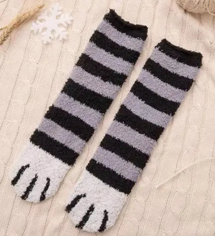 Зимние теплые мягкие носки-тапочки с когтями для новорожденных мальчиков и девочек - Цвет: Black 01