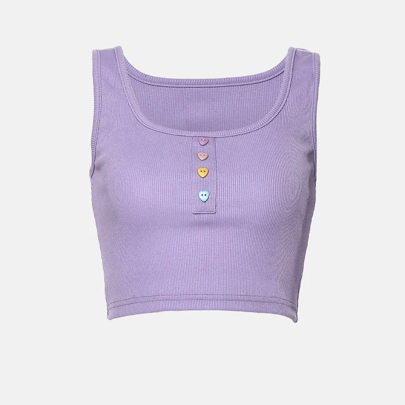 Camisoles& Tanks, Женский Топ, сексуальный, для маленькой девочки, Harajuku, ребристые, вязаные, кроп-топы, женские топы на бретелях, повседневная, активная одежда, тонкая, базовая, Mujer - Цвет: Purple