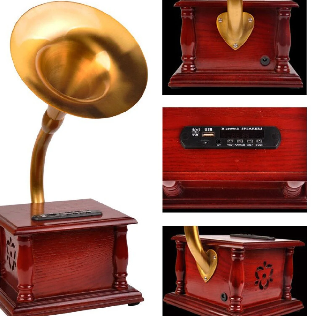 Ретро Bluetooth фонограф проигрыватель AM/FM радио винил для MP3 записи