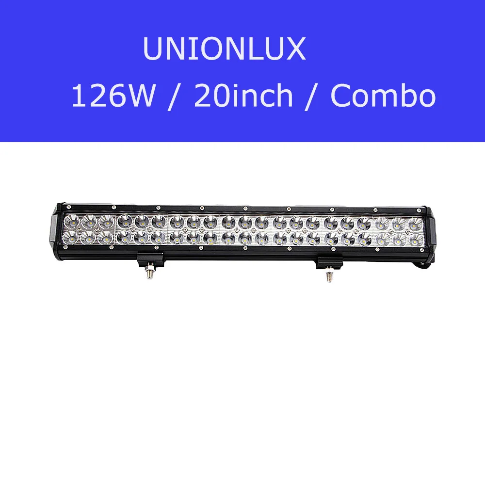 20inch 126W Combo Unionlux " 12" 2" светодиодный светильник для внедорожников, комбинированный светодиодный светильник с точечным наводнением, 12 В, для внедорожников, вездеходов, грузовиков, 4X4, светильник для вождения, 18 Вт, 126 Вт - Цвет: 20inch 126W Combo