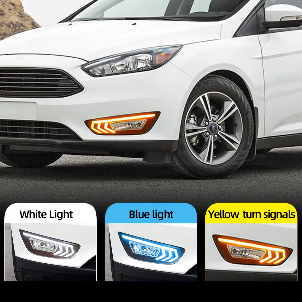 Автомобильная проблесковая 2 шт. для Ford Focus 3 mk3 2015 2016 2017 2018 светодиодный DRL