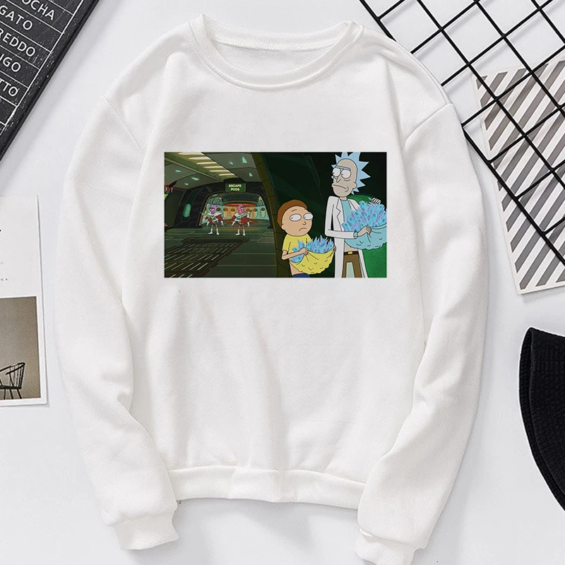 Новинка, Модный свитшот, Camiseta Mujer, принт Рик и Морти, игривый, Harajuku, уличная одежда, спортивный костюм, индивидуальные повседневные толстовки с капюшоном