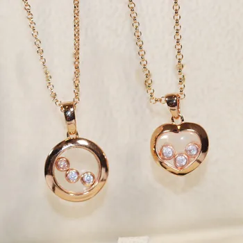 

2020 Hot Brand 925 Sterling Silver Jewelry Rose Gold Necklace Round Heart Pendant Wedding Silver Jewelry Gifts