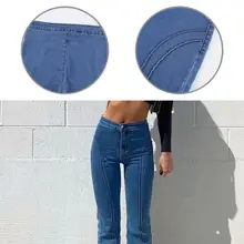 

Jeans Stylish Striped High Waist Denim Pants Lady Women Jeans Slim for Party