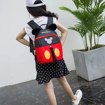 

3-7 Yrs Kids Backpack Plush New Children's School Bag Kindergarten Boy Cute Baby Minnie Mickey Cartoon Backpack
