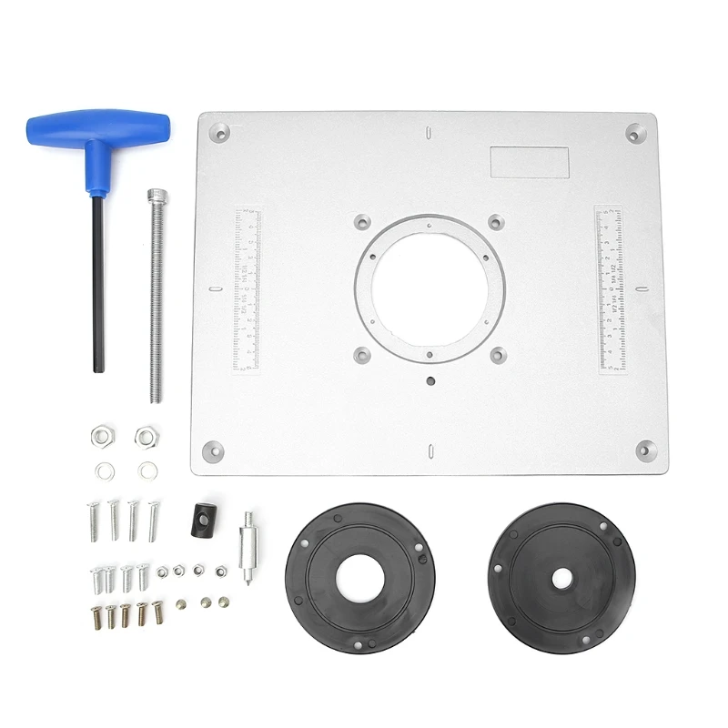

Aluminum Router Table Insert Plate For Wood Router Trimmer Models Engraving Machine DIY Woodworking Bench with Insert Ring