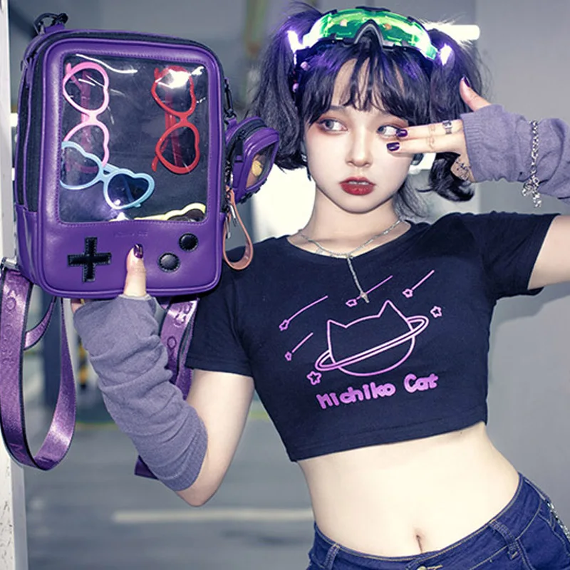 

Lolita Game console pain bag cotton baby bag Girl Messenger Bags Cosplay Transparent Dolls Display Handbag Shoulder Bag Harajuku