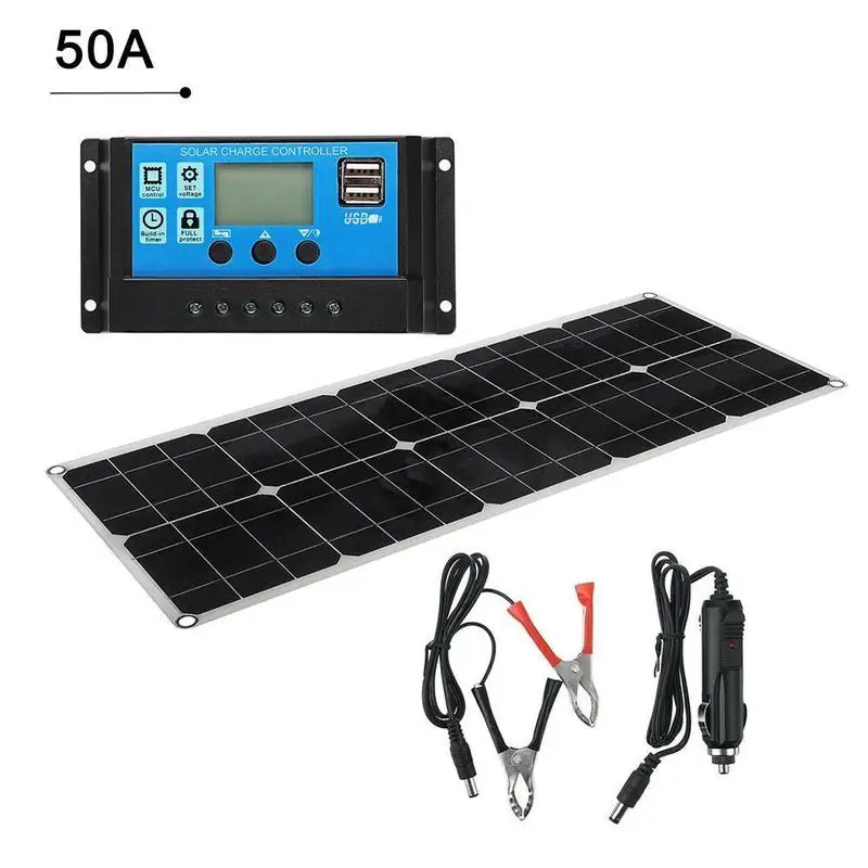 Controlador de Célula Bateria para Fora Painel Solar Dual 18v - 5v 10 20 30 40 50a Barco Carro Regulador Camping Ect B4z0 100w Usb barco célula solar controlador de acampamento ect bateria para fora b4z0